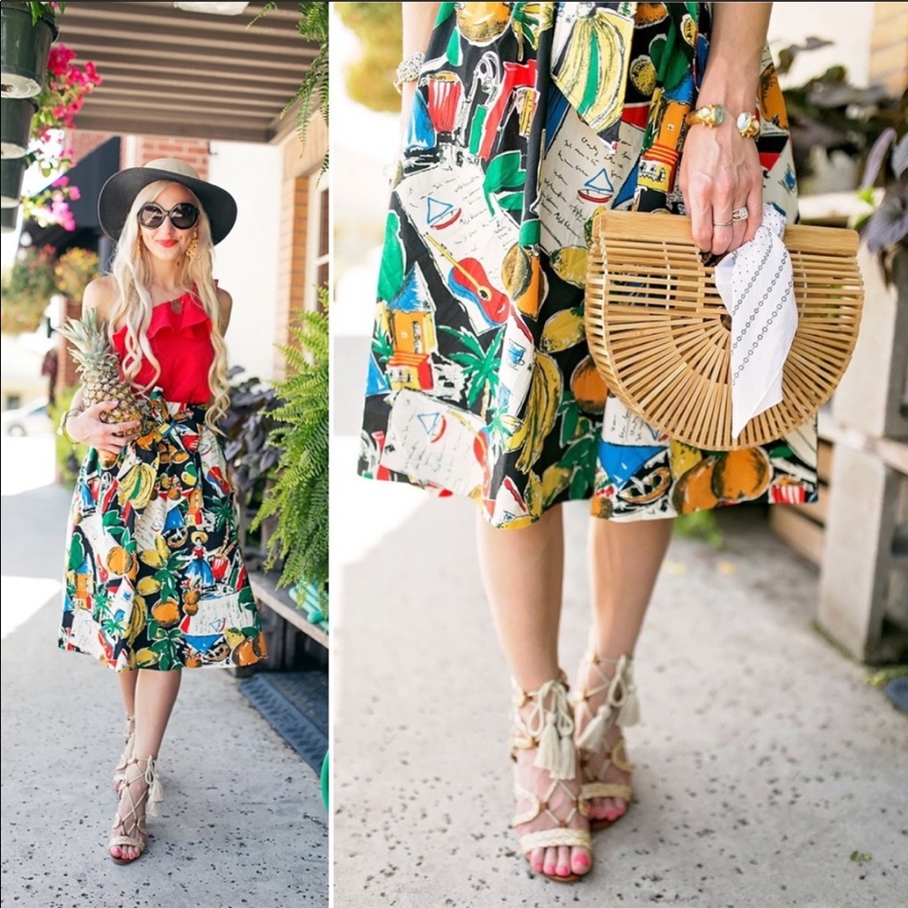 J. Crew Postcard Print Skirt 2 NWT